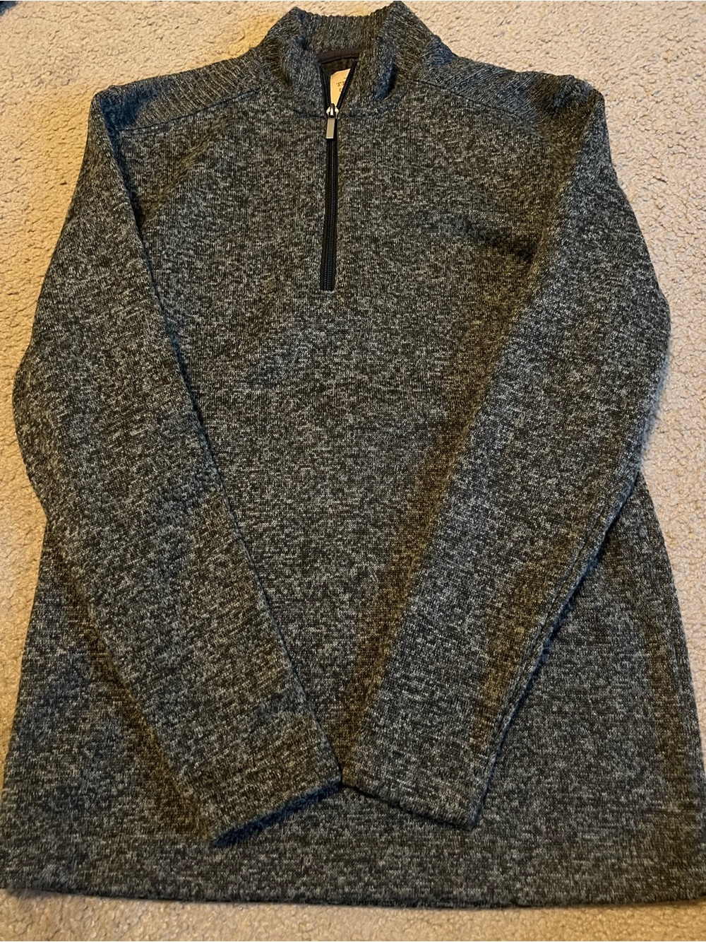 Men's Charcoal Heather Quarter-Zip Sweater. (21)